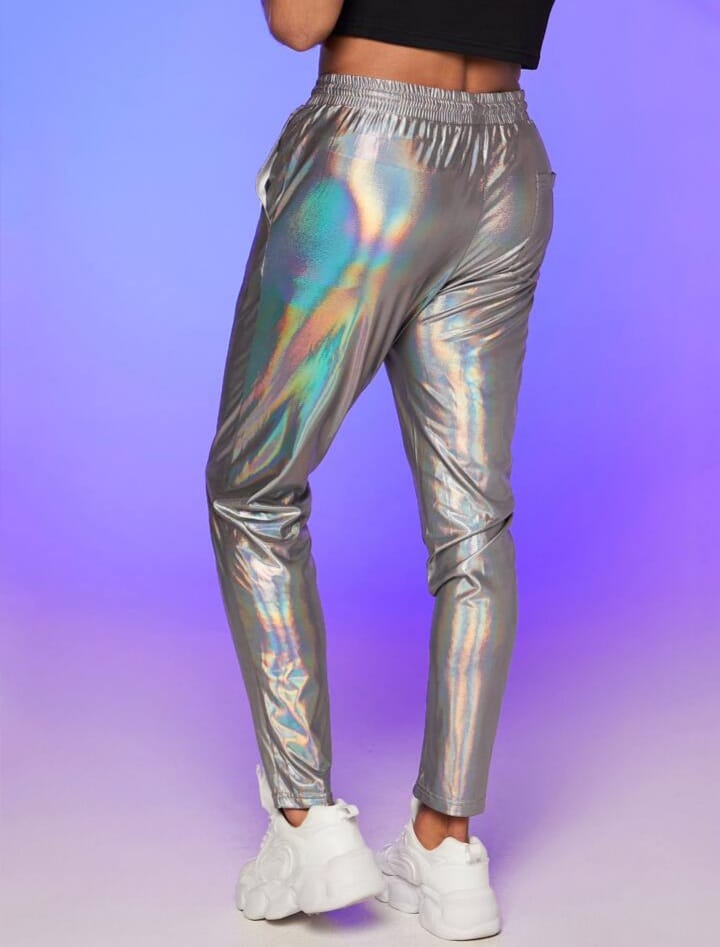 Men's Holographic Drawstring Waist Trousers